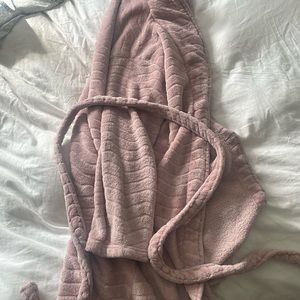 Pink furry robe